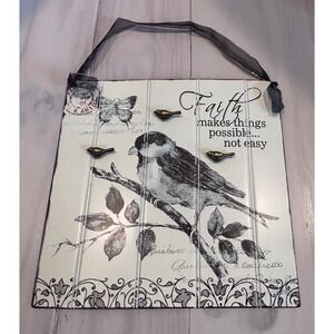 Faith Makes Things Possible Bird Metal Wall Sign with 3D Magnetic‎ Birds Decor
